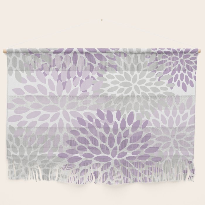 Floral Bloom, Purple and Gray Wall Hanging Gallery Image 1