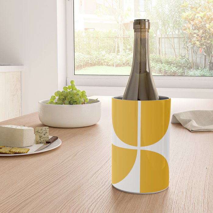 Mid Century Modern Yellow Square Wine Chiller Gallery Image 4