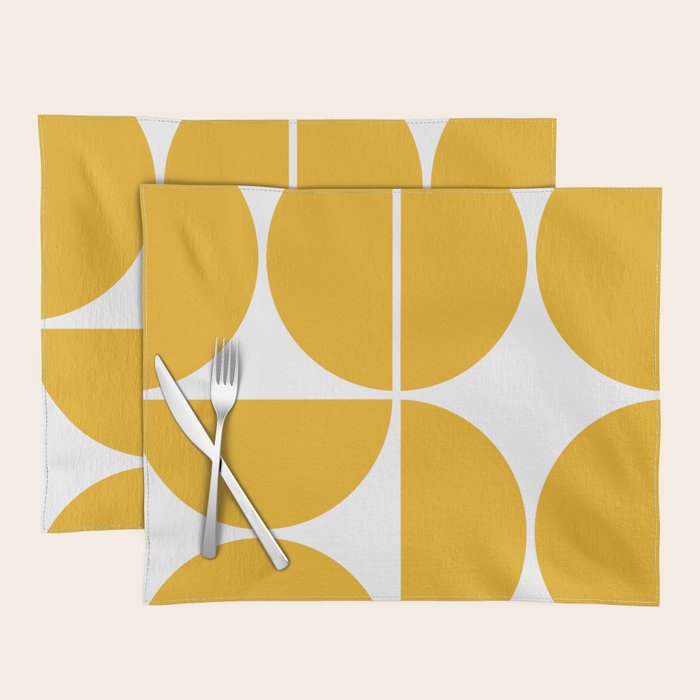 Mid Century Modern Yellow Square Placemat Gallery Image 1