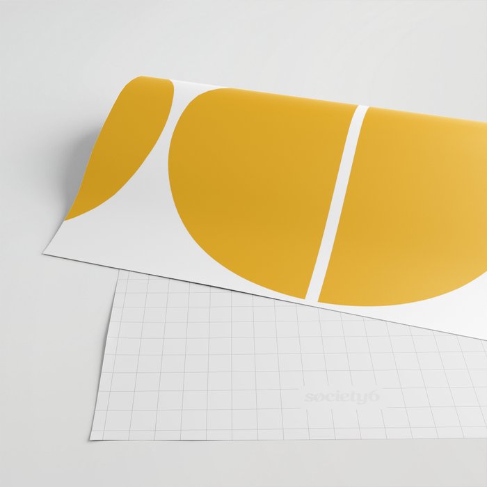 Mid Century Modern Yellow Square Wrapping Paper Gallery Image 2
