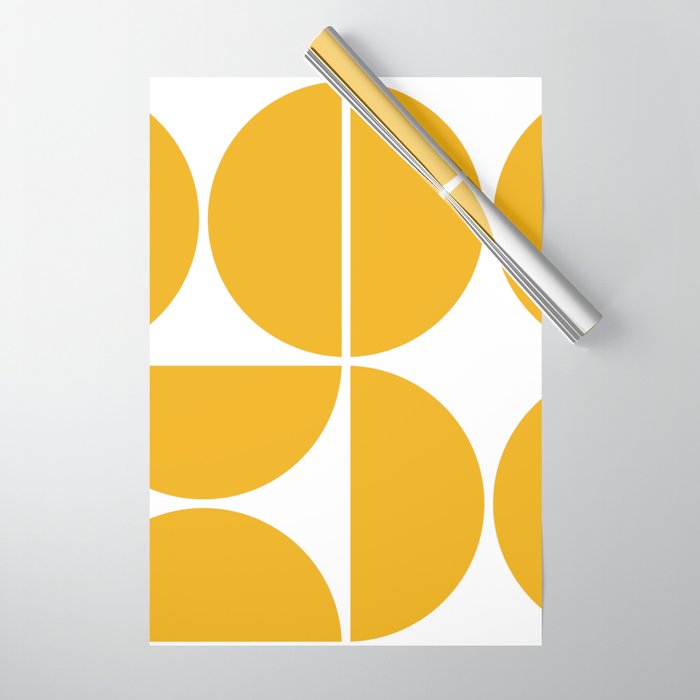 Mid Century Modern Yellow Square Wrapping Paper Gallery Image 1