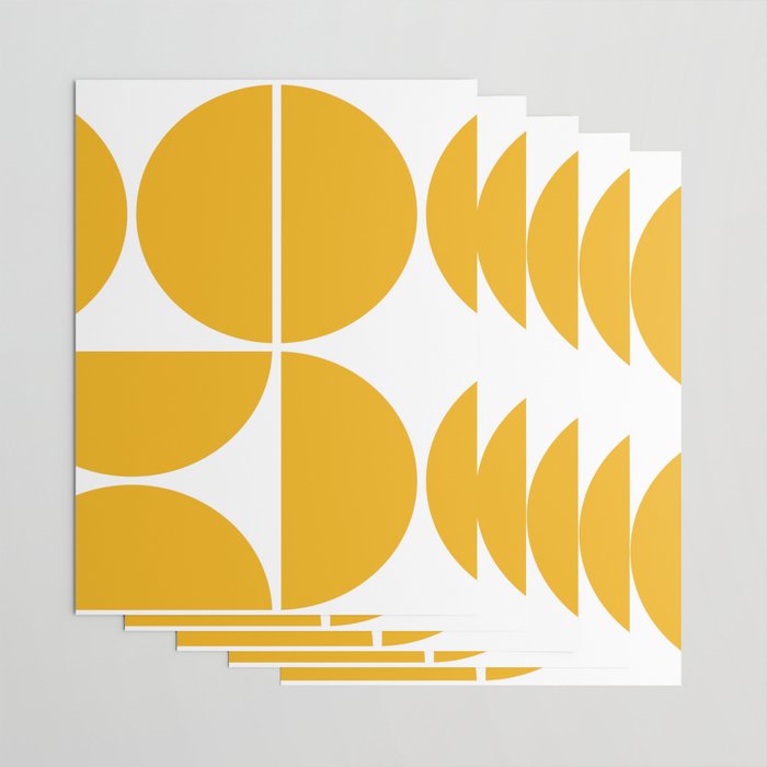 Mid Century Modern Yellow Square Wrapping Paper Gallery Image 3