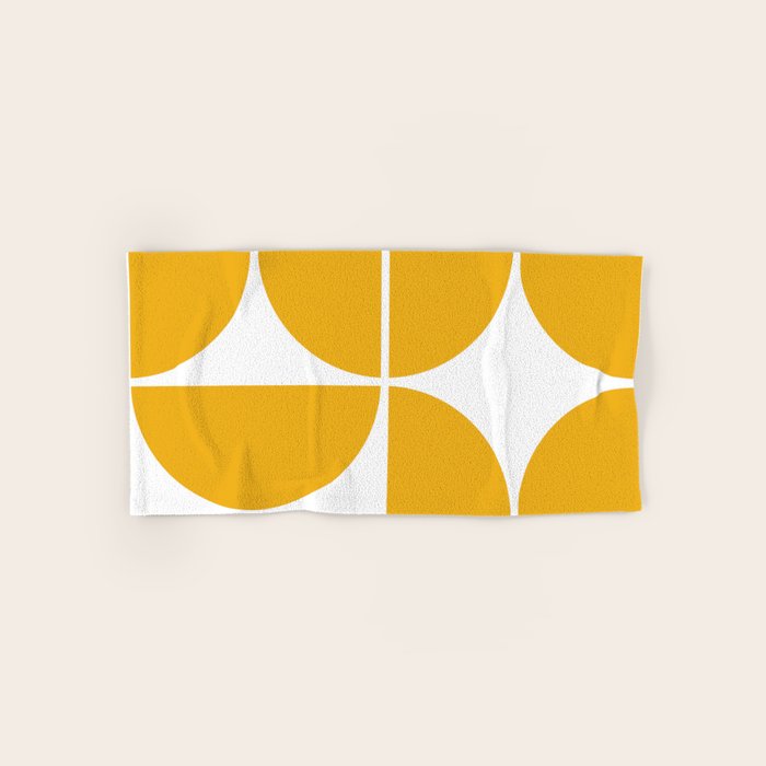 Mid Century Modern Yellow Square Towels Gallery Image 1
