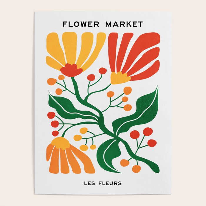 Cinnabar & Supernova: Les Fleurs | Flower Market 03 Poster Gallery Image 4