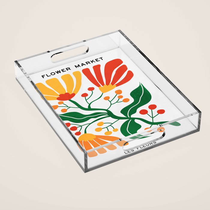 Cinnabar & Supernova: Les Fleurs | Flower Market 03 Acrylic Tray Gallery Image 1