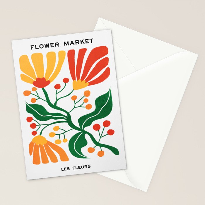 Cinnabar & Supernova: Les Fleurs | Flower Market 03 Stationery Card Gallery Image 2