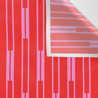 Bright Geo Chain Block Stripe Vertical Pattern in Preppy Pink and Red Wall Tapestry Gallery Image 3