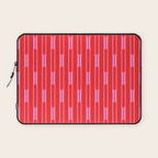 Bright Geo Chain Block Stripe Vertical Pattern in Preppy Pink and Red Laptop Sleeve Gallery Image 1