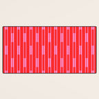 Bright Geo Chain Block Stripe Vertical Pattern in Preppy Pink and Red Desk Mat Gallery Image 3