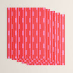 Bright Geo Chain Block Stripe Vertical Pattern in Preppy Pink and Red Wrapping Paper Gallery Image 3