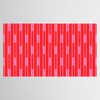 Bright Geo Chain Block Stripe Vertical Pattern in Preppy Pink and Red Tablecloth Gallery Image 2