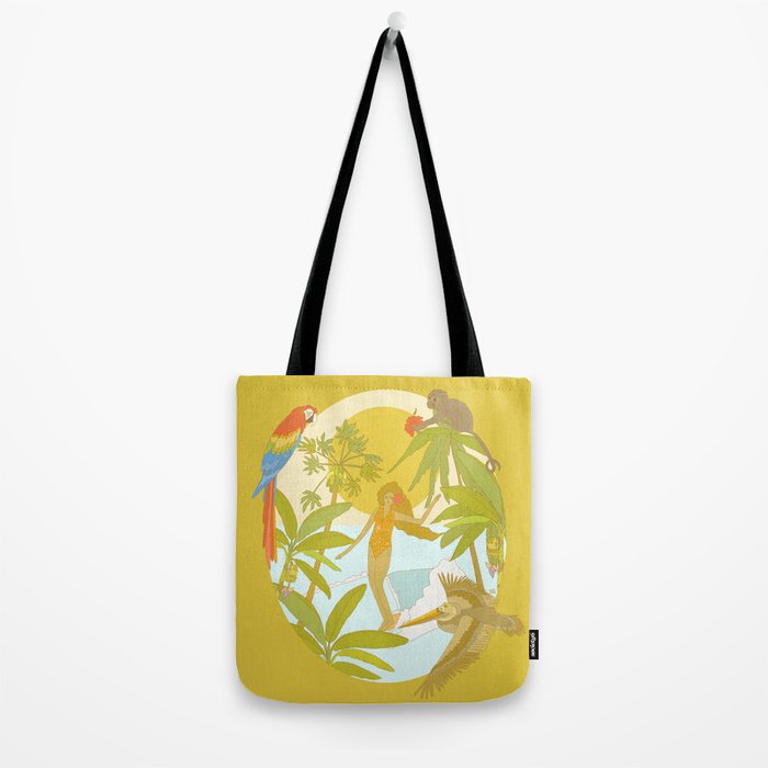 Pura vida jungle by the sea // retro surf art by surfy birdy Tote Bag Gallery Image 2
