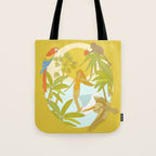 Pura vida jungle by the sea // retro surf art by surfy birdy Tote Bag Gallery Image 1