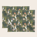 Drawing of exotic birds in the dark jungle Placemat Gallery Image 1