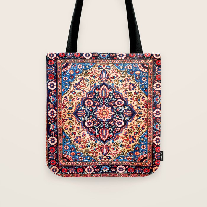 Kashan Central Persian Rug Print Tote Bag Gallery Image 1