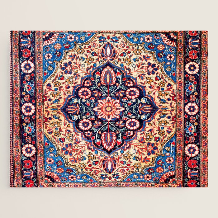 Kashan Central Persian Rug Print Jigsaw Puzzle Gallery Image 1