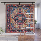 Kashan Central Persian Rug Print Wall Mural Gallery Image 1