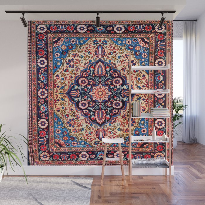 Kashan Central Persian Rug Print Wall Mural Gallery Image 1