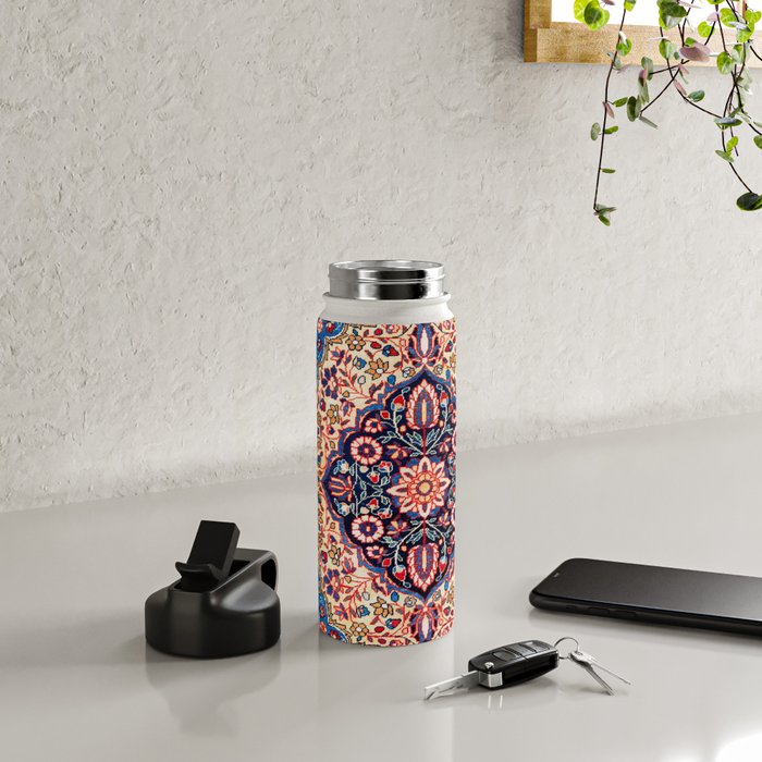 Kashan Central Persian Rug Print Water Bottle Gallery Image 4