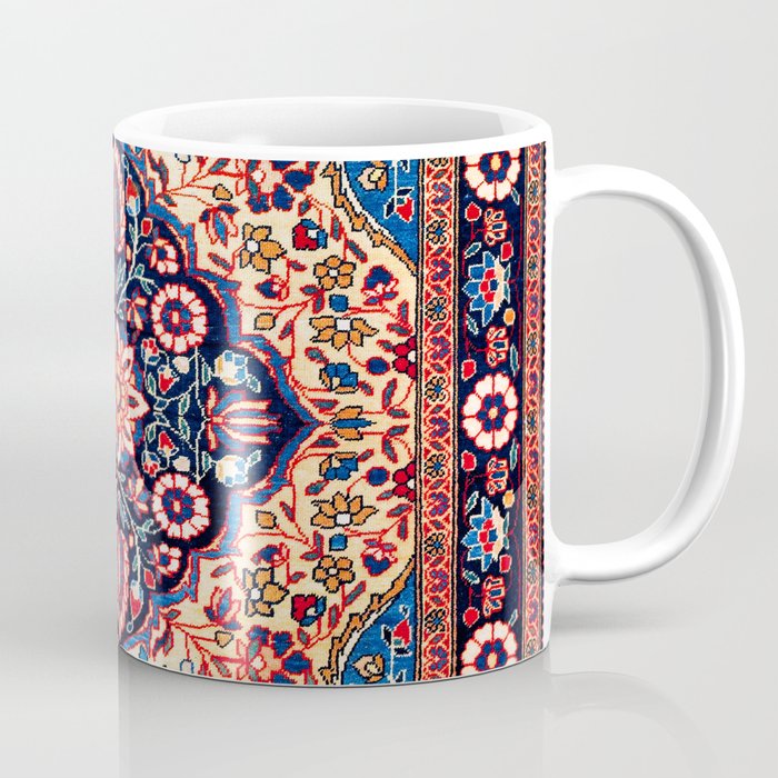 Kashan Central Persian Rug Print Coffee Mug Gallery Image 1