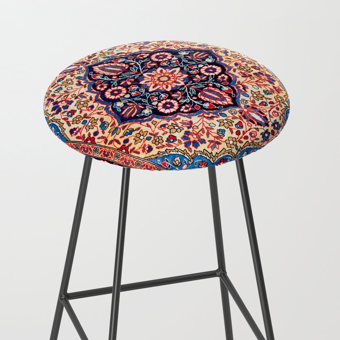 Kashan Central Persian Rug Print Stool Gallery Image 2