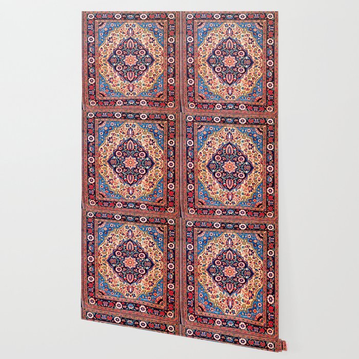 Kashan Central Persian Rug Print Wallpaper Gallery Image 2