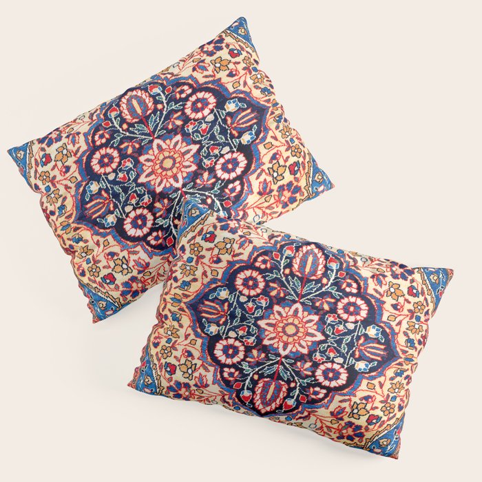 Kashan Central Persian Rug Print Pillow Sham Gallery Image 3