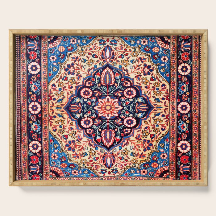 Kashan Central Persian Rug Print Serving Tray Gallery Image 1