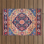 Kashan Central Persian Rug Print Outdoor Rug Gallery Image 1