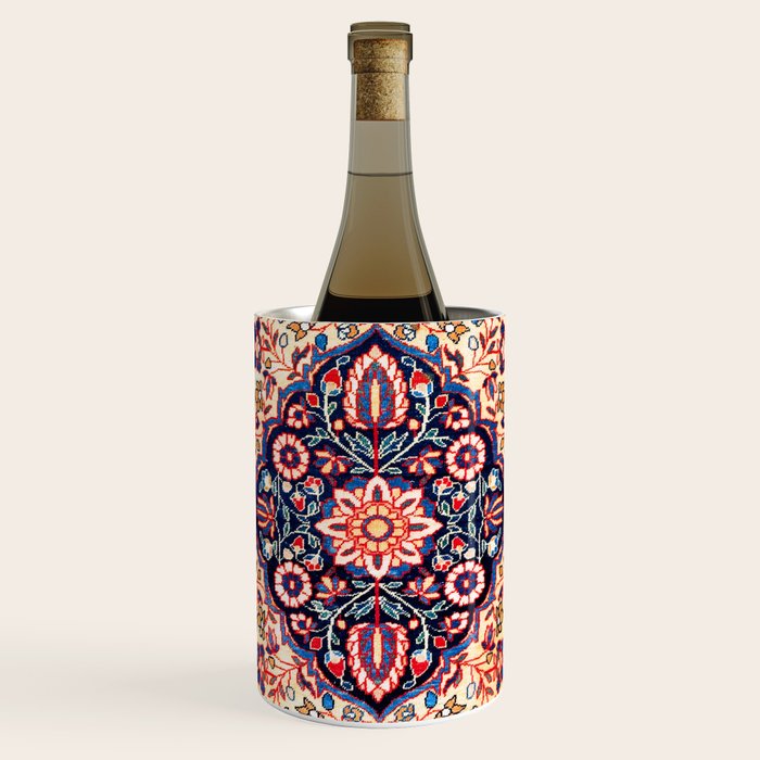 Kashan Central Persian Rug Print Wine Chiller Gallery Image 1