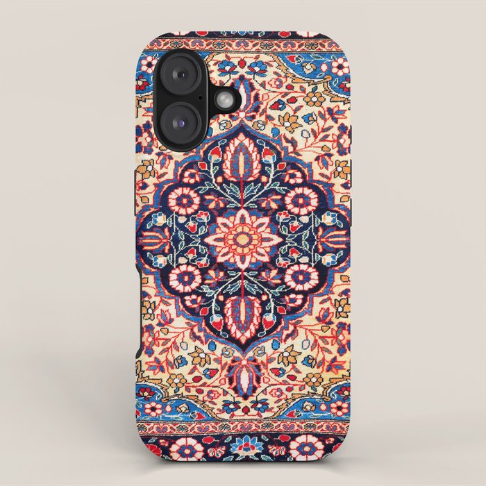 Kashan Central Persian Rug Print iPhone Case Gallery Image 1