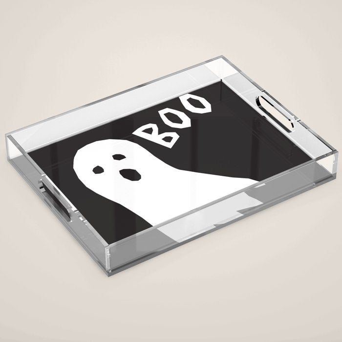 Boo halloween ghost Acrylic Tray Gallery Image 1