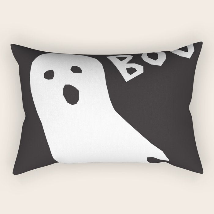 Boo halloween ghost Rectangular Pillow Gallery Image 1