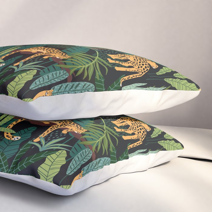 Midnight Leopard Jungle Pillow Sham Gallery Image 3