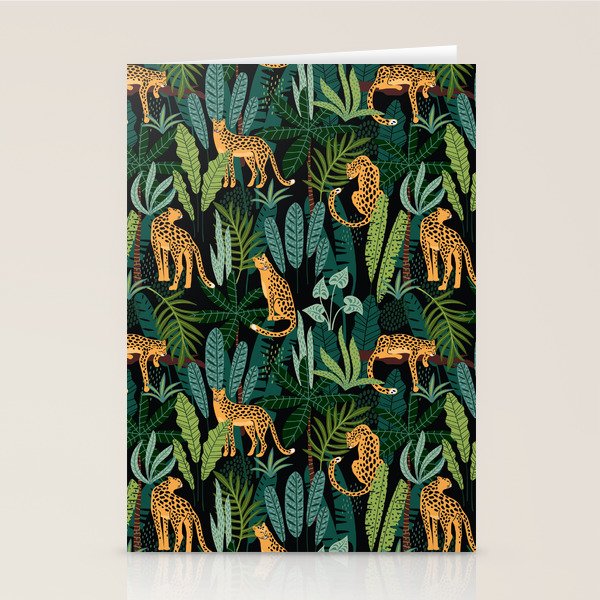 Midnight Leopard Jungle Stationery Card Gallery Image 1