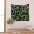 Midnight Leopard Jungle Wall Tapestry Gallery Image 2