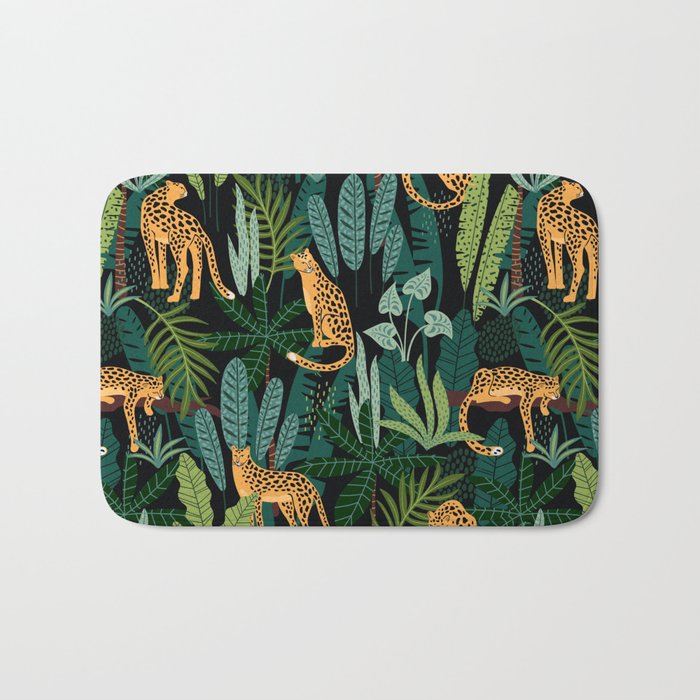 Midnight Leopard Jungle Bath Mat Gallery Image 1