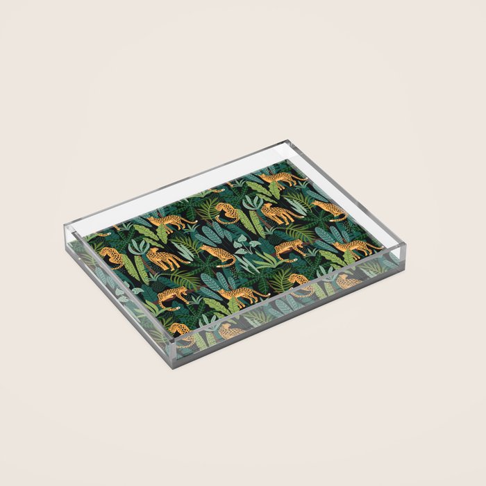 Midnight Leopard Jungle Acrylic Tray Gallery Image 2