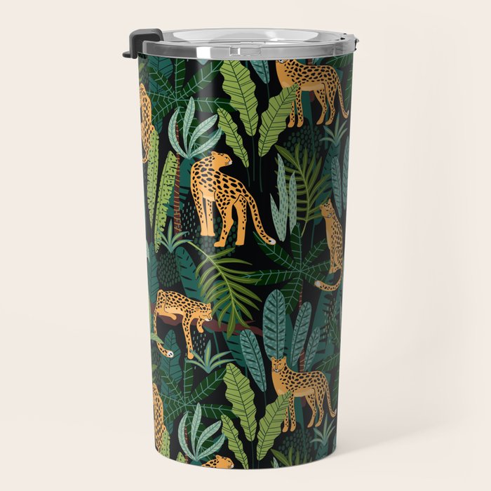 Midnight Leopard Jungle Travel Mug Gallery Image 3