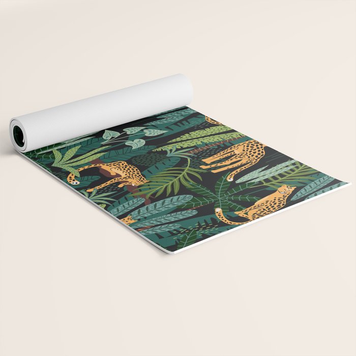 Midnight Leopard Jungle Yoga Mat Gallery Image 2