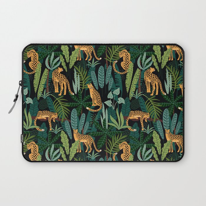 Midnight Leopard Jungle Laptop Sleeve Gallery Image 1