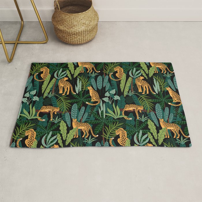 Midnight Leopard Jungle Rug Gallery Image 1
