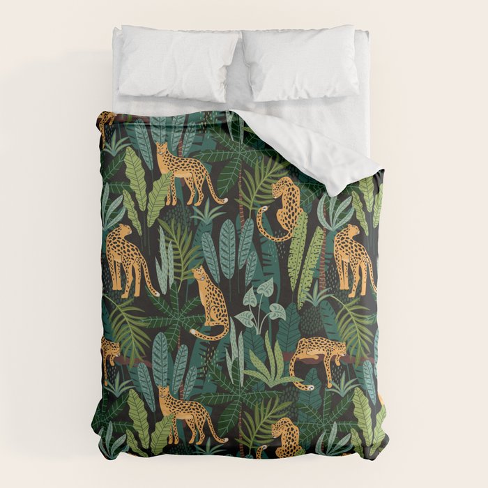 Midnight Leopard Jungle Duvet Cover Gallery Image 1