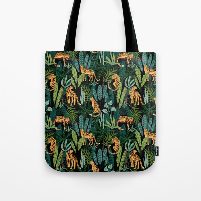 Midnight Leopard Jungle Tote Bag Gallery Image 1