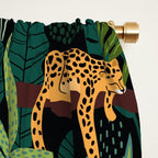 Midnight Leopard Jungle Window Curtain Gallery Image 2