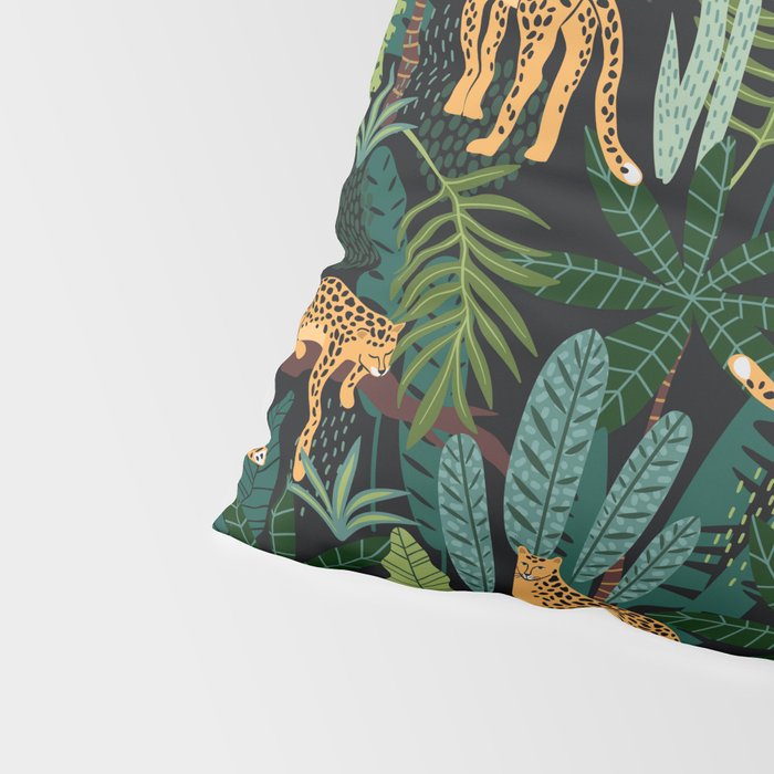 Midnight Leopard Jungle Pillow Sham Gallery Image 4