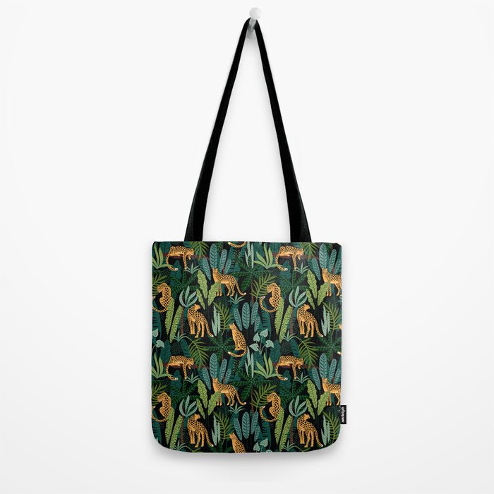 Midnight Leopard Jungle Tote Bag Gallery Image 2