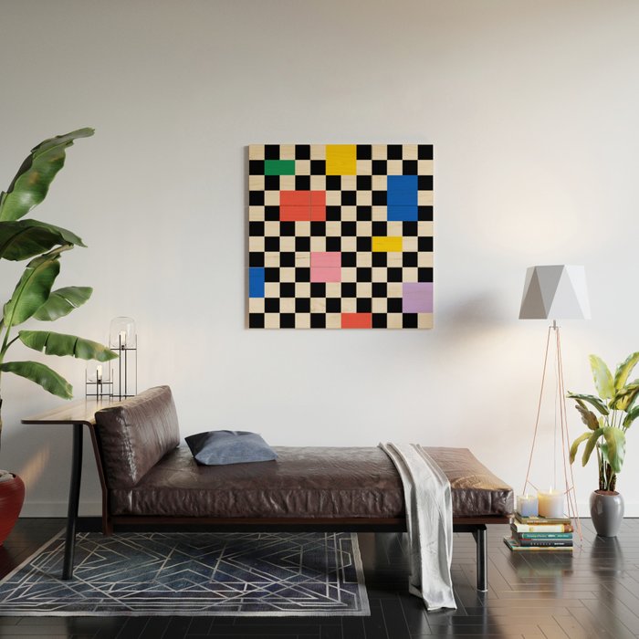 Patchwork: Bauhaus Check Edition Wood Wall Art Gallery Image 2