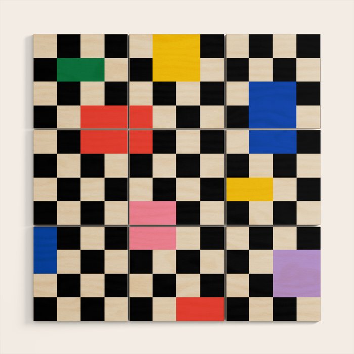 Patchwork: Bauhaus Check Edition Wood Wall Art Gallery Image 1