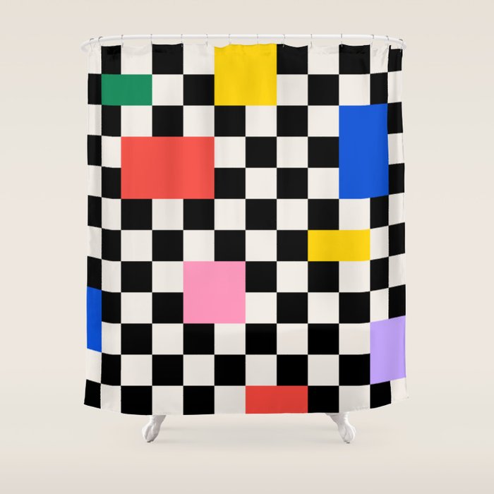 Patchwork: Bauhaus Check Edition Shower Curtain Gallery Image 1